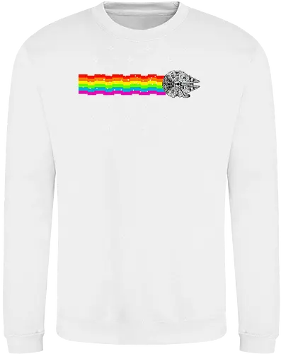 Nyan falcon - 8-bit, Space Opera, nyan cat, scifi, funny, millenium space ship, movie, fun, memes - Sweatshirt