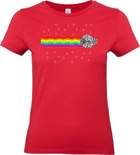 Nyan falcon - 8-bit, Space Opera, nyan cat, scifi, funny, millenium space ship, movie, fun, memes - Standard T-Shirt (Frauen)