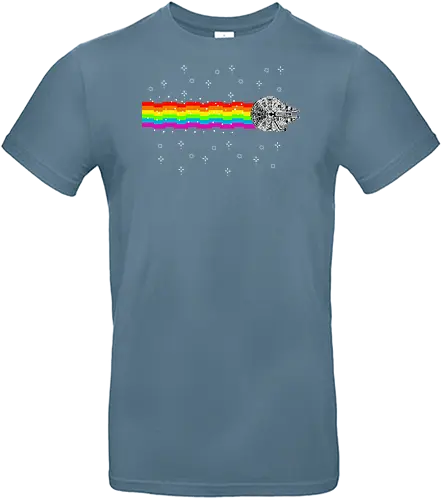 Nyan falcon - 8-bit, Space Opera, nyan cat, scifi, funny, millenium space ship, movie, fun, memes - Standard T-Shirt