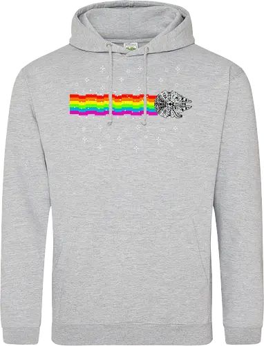 Nyan falcon - 8-bit, Space Opera, nyan cat, scifi, funny, millenium space ship, movie, fun, memes - Standard Hoodie