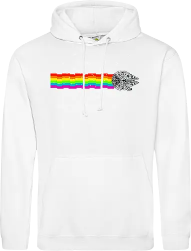 Nyan falcon - 8-bit, Space Opera, nyan cat, scifi, funny, millenium space ship, movie, fun, memes - Standard Hoodie