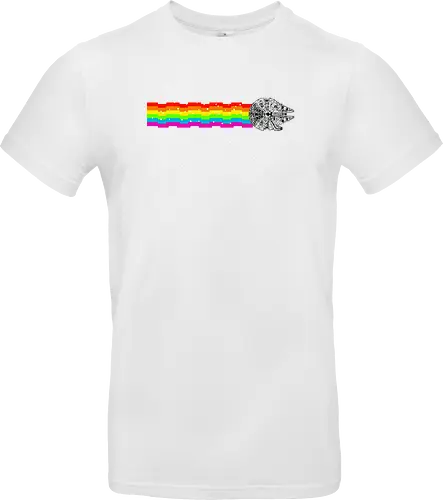 Nyan falcon - 8-bit, Space Opera, nyan cat, scifi, funny, millenium space ship, movie, fun, memes - Standard T-Shirt