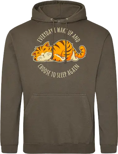 I Choose Sleep - not today, lazy cat, sorry im late, humor, funny quote, sorry not sorry, always late, cute cat, anxiety, awkward, introvert, party, anxious, sarcastic, funny saying, funny slogan, sarcasm - Standard Hoodie