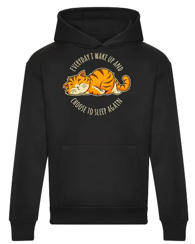 I Choose Sleep - not today, lazy cat, sorry im late, humor, funny quote, sorry not sorry, always late, cute cat, anxiety, awkward, introvert, party, anxious, sarcastic, funny saying, funny slogan, sarcasm - Heavyweight Hoodie
