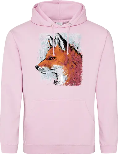 Red Fox Side Profile Painting - fox, painting, red fox, fox lover, watercolor, side profile, autumn, fall, winter, animal, nature, xmorfina - Standard Hoodie