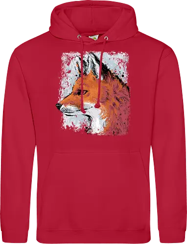 Red Fox Side Profile Painting - fox, painting, red fox, fox lover, watercolor, side profile, autumn, fall, winter, animal, nature, xmorfina - Standard Hoodie