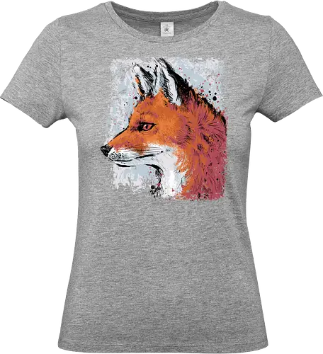 Red Fox Side Profile Painting - fox, painting, red fox, fox lover, watercolor, side profile, autumn, fall, winter, animal, nature, xmorfina - Standard T-Shirt (Frauen)