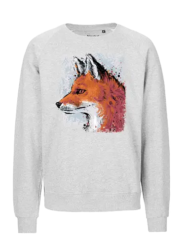 Red Fox Side Profile Painting - fox, painting, red fox, fox lover, watercolor, side profile, autumn, fall, winter, animal, nature, xmorfina - Fairtrade Sweatshirt
