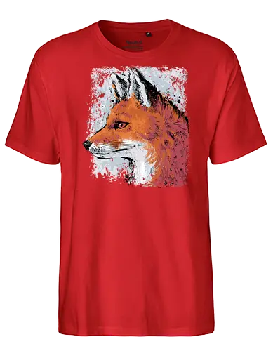 Red Fox Side Profile Painting - fox, painting, red fox, fox lover, watercolor, side profile, autumn, fall, winter, animal, nature, xmorfina - Fairtrade T-Shirt