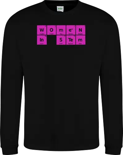 Women in STEM Periodic Table - women in stem, stem, steminist, periodic table, science, woman, girl, technology, engineering, maths, power, text, pink, love, xmorfina - Sweatshirt