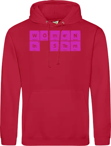 Women in STEM Periodic Table - women in stem, stem, steminist, periodic table, science, woman, girl, technology, engineering, maths, power, text, pink, love, xmorfina - Standard Hoodie
