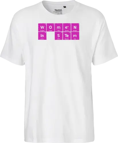 Women in STEM Periodic Table - women in stem, stem, steminist, periodic table, science, woman, girl, technology, engineering, maths, power, text, pink, love, xmorfina - Fairtrade T-Shirt