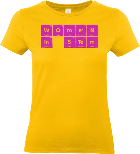 Women in STEM Periodic Table - women in stem, stem, steminist, periodic table, science, woman, girl, technology, engineering, maths, power, text, pink, love, xmorfina - Standard T-Shirt (Frauen)