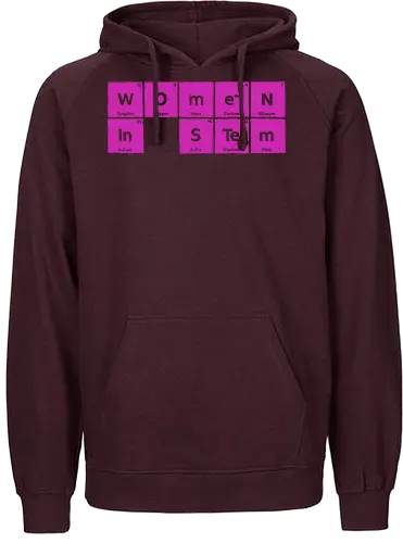 Women in STEM Periodic Table - women in stem, stem, steminist, periodic table, science, woman, girl, technology, engineering, maths, power, text, pink, love, xmorfina - Fairtrade Hoodie
