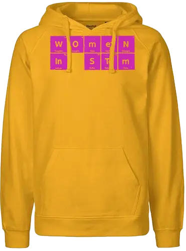 Women in STEM Periodic Table - women in stem, stem, steminist, periodic table, science, woman, girl, technology, engineering, maths, power, text, pink, love, xmorfina - Fairtrade Hoodie