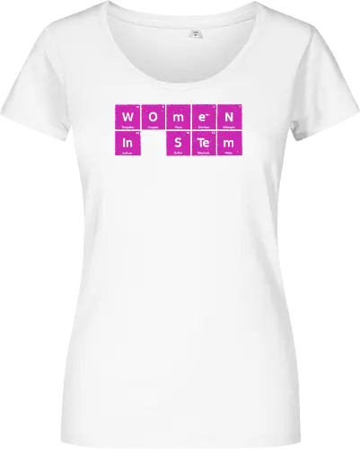 Women in STEM Periodic Table - women in stem, stem, steminist, periodic table, science, woman, girl, technology, engineering, maths, power, text, pink, love, xmorfina - Damen T-Shirt