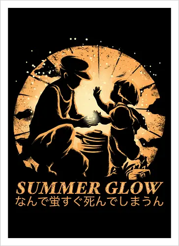 Summer Glow - Grave of the fireflies, famous anime - Kunstdruck