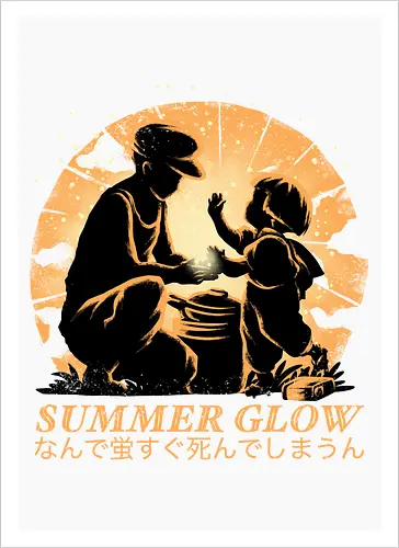 Summer Glow - Grave of the fireflies, famous anime - Kunstdruck