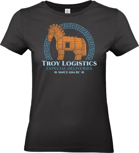 Troy Logistics - the odyssey, book lover, books, bookworm, funny, geek, greek mythology, movies, nerd, nostalgia, odysseus, parody, retro, trojan horse, vintage - Standard T-Shirt (Frauen)