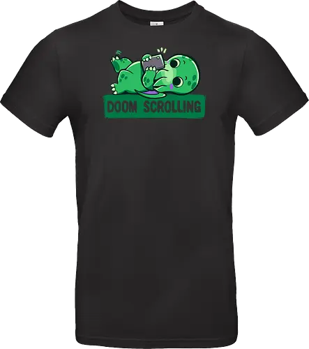 Doom Scrolling - Handy, scrollen, entspannen, doom scrolling, eldritch, tentacle monster, cosmic creature, phone addiction, internet humor, tired meme, funny monster, scroll meme, relatable humor, funny creature, social media, exhausted humor, cute monster, late night scroll - Standard T-Shirt