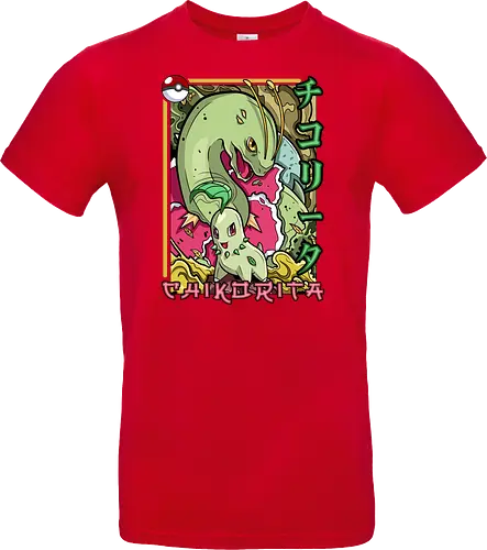 Johto Gras Pocket Duo - Lebendige Traditionelle Japanische Kunst - Johto Gras Pokemon Kunst, Pokemon Entwicklungs Duo, japanische Pokemon Kunst, Ukiyo-e Pokemon Druck, orientalisches Pokemon Design, Starter Pokemon Shirt, lebendige japanische Kunst, traditioneller Pokemon Druck, Gras Pokemon Design, Otaku Pokemon Shirt, Kanji Pokemon Kunst, exklusiver Geek Pokemon Druck, Gen Zwei Pokemon Design, Premium japanische Pokemon Kunst, Nerd Pokemon Shirt - Standard T-Shirt