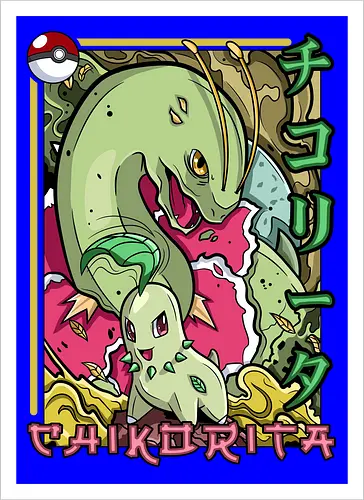 Johto Gras Pocket Duo - Lebendige Traditionelle Japanische Kunst - Johto Gras Pokemon Kunst, Pokemon Entwicklungs Duo, japanische Pokemon Kunst, Ukiyo-e Pokemon Druck, orientalisches Pokemon Design, Starter Pokemon Shirt, lebendige japanische Kunst, traditioneller Pokemon Druck, Gras Pokemon Design, Otaku Pokemon Shirt, Kanji Pokemon Kunst, exklusiver Geek Pokemon Druck, Gen Zwei Pokemon Design, Premium japanische Pokemon Kunst, Nerd Pokemon Shirt - Kunstdruck