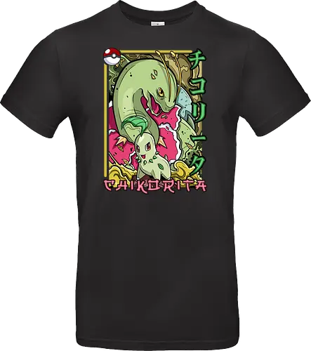Johto Gras Pocket Duo - Lebendige Traditionelle Japanische Kunst - Johto Gras Pokemon Kunst, Pokemon Entwicklungs Duo, japanische Pokemon Kunst, Ukiyo-e Pokemon Druck, orientalisches Pokemon Design, Starter Pokemon Shirt, lebendige japanische Kunst, traditioneller Pokemon Druck, Gras Pokemon Design, Otaku Pokemon Shirt, Kanji Pokemon Kunst, exklusiver Geek Pokemon Druck, Gen Zwei Pokemon Design, Premium japanische Pokemon Kunst, Nerd Pokemon Shirt - Standard T-Shirt