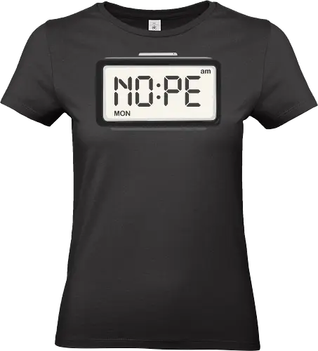 The "Nope" Clock: Monday Morning Mood - funny morning shirt, nope alarm clock graphic, monday blues apparel, relatable introvert tee, sarcastic clock design, lazy day streetwear, minimalist aesthetic clothing, night owl merch, anti morning person shirt, funny typography tee - Standard T-Shirt (Frauen)