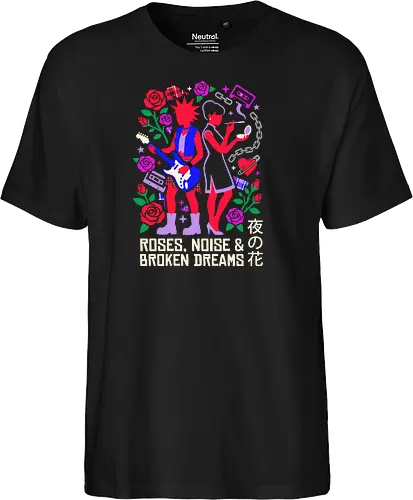 Roses & Noise: The Punk Rock Duo - Nana anime shirt, punk rock manga graphic, Y2K aesthetic streetwear, shoujo anime apparel, retro music clothing, Nana Osaki and Hachi design, red rose punk merch, 2000s nostalgic fashion, alternative otaku tee, aesthetic best friend shirt - Fairtrade T-Shirt