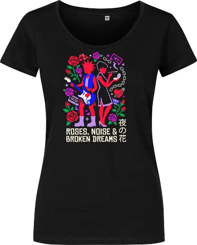 Roses & Noise: The Punk Rock Duo - Nana anime shirt, punk rock manga graphic, Y2K aesthetic streetwear, shoujo anime apparel, retro music clothing, Nana Osaki and Hachi design, red rose punk merch, 2000s nostalgic fashion, alternative otaku tee, aesthetic best friend shirt - Damen T-Shirt