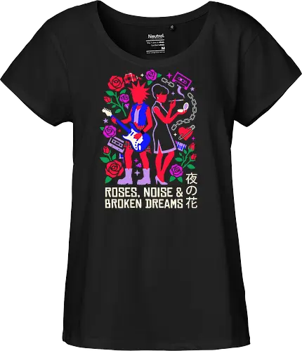 Roses & Noise: The Punk Rock Duo - Nana anime shirt, punk rock manga graphic, Y2K aesthetic streetwear, shoujo anime apparel, retro music clothing, Nana Osaki and Hachi design, red rose punk merch, 2000s nostalgic fashion, alternative otaku tee, aesthetic best friend shirt - Fairtrade Girl Shirt
