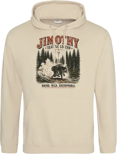 Jimothy Waschbär – Seattle Legende | Wild & Unaufhaltsam - Jimothy Waschbär, Seattle, Waschbär, Seattle Legende, Pacific Northwest, Wald, Wildtier, Space Needle, Vintage Design, Retro Stil, Tiermotiv, Natur, USA, Outdoor, Tierliebhaber - Standard Hoodie