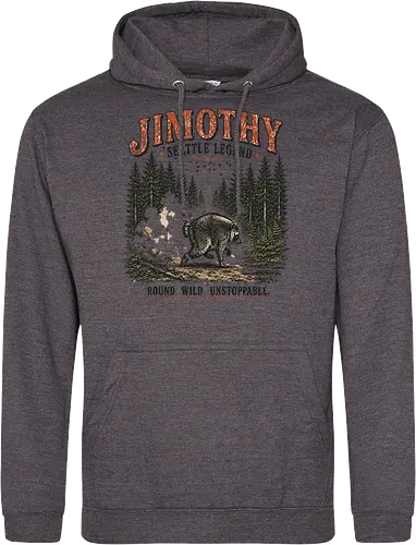 Jimothy Waschbär – Seattle Legende | Wild & Unaufhaltsam - Jimothy Waschbär, Seattle, Waschbär, Seattle Legende, Pacific Northwest, Wald, Wildtier, Space Needle, Vintage Design, Retro Stil, Tiermotiv, Natur, USA, Outdoor, Tierliebhaber - Standard Hoodie
