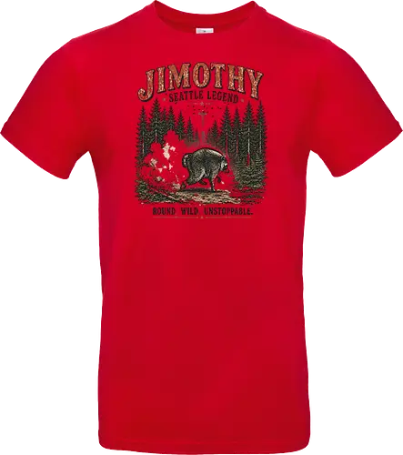 Jimothy Waschbär – Seattle Legende | Wild & Unaufhaltsam - Jimothy Waschbär, Seattle, Waschbär, Seattle Legende, Pacific Northwest, Wald, Wildtier, Space Needle, Vintage Design, Retro Stil, Tiermotiv, Natur, USA, Outdoor, Tierliebhaber - Standard T-Shirt