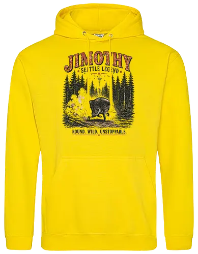 Jimothy Waschbär – Seattle Legende | Wild & Unaufhaltsam - Jimothy Waschbär, Seattle, Waschbär, Seattle Legende, Pacific Northwest, Wald, Wildtier, Space Needle, Vintage Design, Retro Stil, Tiermotiv, Natur, USA, Outdoor, Tierliebhaber - Standard Hoodie