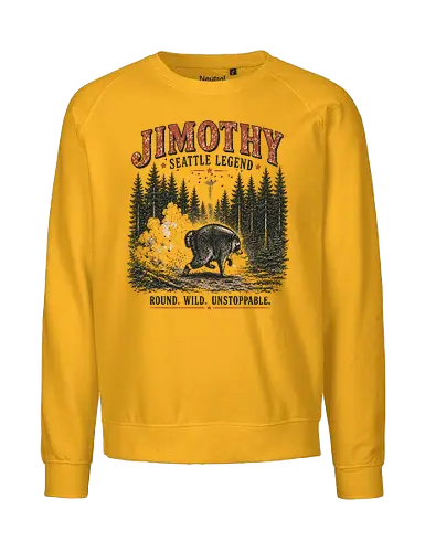 Jimothy Waschbär – Seattle Legende | Wild & Unaufhaltsam - Jimothy Waschbär, Seattle, Waschbär, Seattle Legende, Pacific Northwest, Wald, Wildtier, Space Needle, Vintage Design, Retro Stil, Tiermotiv, Natur, USA, Outdoor, Tierliebhaber - Fairtrade Sweatshirt