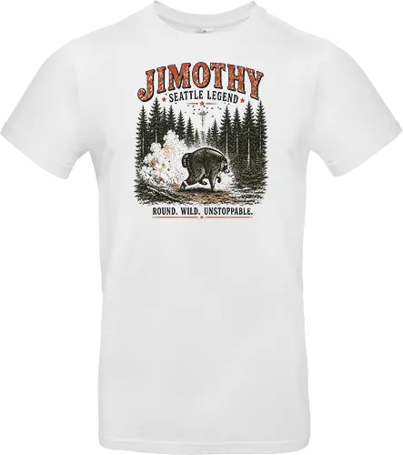 Jimothy Waschbär – Seattle Legende | Wild & Unaufhaltsam - Jimothy Waschbär, Seattle, Waschbär, Seattle Legende, Pacific Northwest, Wald, Wildtier, Space Needle, Vintage Design, Retro Stil, Tiermotiv, Natur, USA, Outdoor, Tierliebhaber - Standard T-Shirt