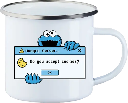 Hungry Server - A funny retro computer-inspired design that reimagines the classic cookie popup with geek humor. Perfect for programmers, developers, gamers, and tech enthusiasts. - Emailletasse