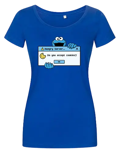 Hungry Server - A funny retro computer-inspired design that reimagines the classic cookie popup with geek humor. Perfect for programmers, developers, gamers, and tech enthusiasts. - Damen T-Shirt