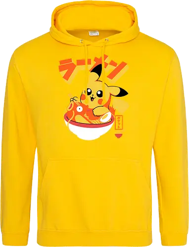 Pocket Ramen - ramen, yellow monster, fish, japanese food, kawaii, anime, noodles, pop culture, Cute, Gaming - Standard Hoodie