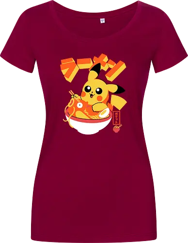 Pocket Ramen - ramen, yellow monster, fish, japanese food, kawaii, anime, noodles, pop culture, Cute, Gaming - Damen T-Shirt