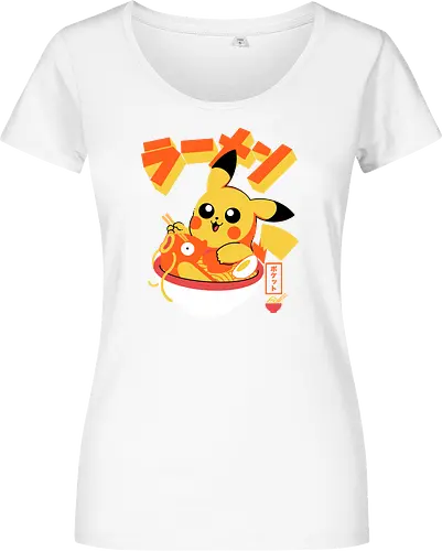 Pocket Ramen - ramen, yellow monster, fish, japanese food, kawaii, anime, noodles, pop culture, Cute, Gaming - Damen T-Shirt