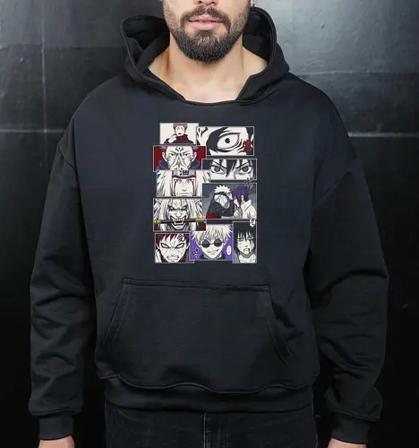 Clash of Eras: Legendary Manga Panels - anime manga panel shirt, shonen crossover graphic tee, aesthetic otaku streetwear, classic anime rivalry merch, modern anime character clothing, Japanese comic page design, minimalist manga fashion, epic anime moments shirt, ninja and sorcerer apparel, retro anime aesthetic tee - Cropped Hoodie