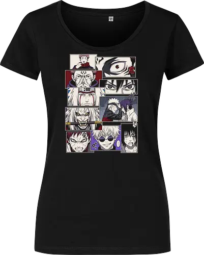 Clash of Eras: Legendary Manga Panels - anime manga panel shirt, shonen crossover graphic tee, aesthetic otaku streetwear, classic anime rivalry merch, modern anime character clothing, Japanese comic page design, minimalist manga fashion, epic anime moments shirt, ninja and sorcerer apparel, retro anime aesthetic tee - Damen T-Shirt