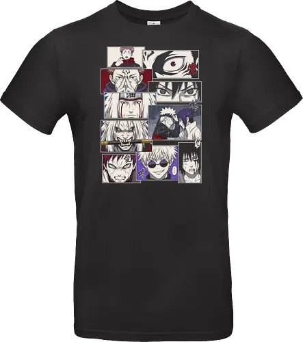 Clash of Eras: Legendary Manga Panels - anime manga panel shirt, shonen crossover graphic tee, aesthetic otaku streetwear, classic anime rivalry merch, modern anime character clothing, Japanese comic page design, minimalist manga fashion, epic anime moments shirt, ninja and sorcerer apparel, retro anime aesthetic tee - Standard T-Shirt