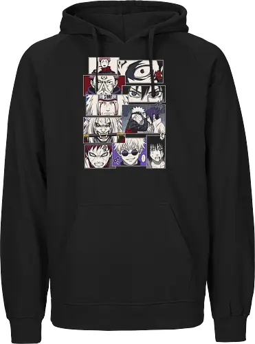 Clash of Eras: Legendary Manga Panels - anime manga panel shirt, shonen crossover graphic tee, aesthetic otaku streetwear, classic anime rivalry merch, modern anime character clothing, Japanese comic page design, minimalist manga fashion, epic anime moments shirt, ninja and sorcerer apparel, retro anime aesthetic tee - Fairtrade Hoodie