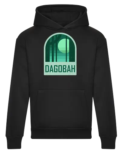 Dagobah - Geometric and minimalist series - Space Opera, 80s, badge, dagobah, film, galaxy, geometric, landscape, minimalist, retro, outer space, science fiction, space, movie, scifi - Heavyweight Hoodie