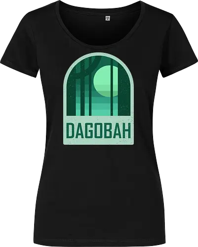 Dagobah - Geometric and minimalist series - Space Opera, 80s, badge, dagobah, film, galaxy, geometric, landscape, minimalist, retro, outer space, science fiction, space, movie, scifi - Damen T-Shirt