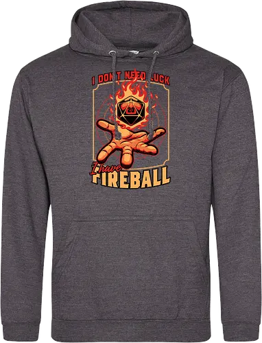 RPG Dice Luck Fireball - Rpg, Role-play, Role-playing, Roleplay Game, Role-playing Game, Roleplaying Game, Critical Hit, Critical, Critical Fail, Critical Success, Dungeon Master, Dungeon, Luck, Nerd, Geek, Adventure, Fantasy, Magic, Ritual, Magical, Wizard, Sorcery, Sorcerer, D20, Pen and Paper, Fireball, Tabletop Game, Tabletop, Tabletop Gaming, Tabletop Rpg, Game Master - Standard Hoodie