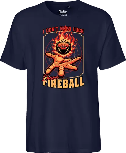 RPG Dice Luck Fireball - Rpg, Role-play, Role-playing, Roleplay Game, Role-playing Game, Roleplaying Game, Critical Hit, Critical, Critical Fail, Critical Success, Dungeon Master, Dungeon, Luck, Nerd, Geek, Adventure, Fantasy, Magic, Ritual, Magical, Wizard, Sorcery, Sorcerer, D20, Pen and Paper, Fireball, Tabletop Game, Tabletop, Tabletop Gaming, Tabletop Rpg, Game Master - Fairtrade T-Shirt